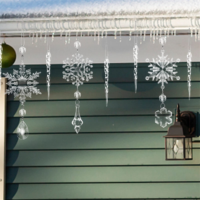 Gizlux clear acrylic icicle & snowflake ornaments (10 pieces) - image 6