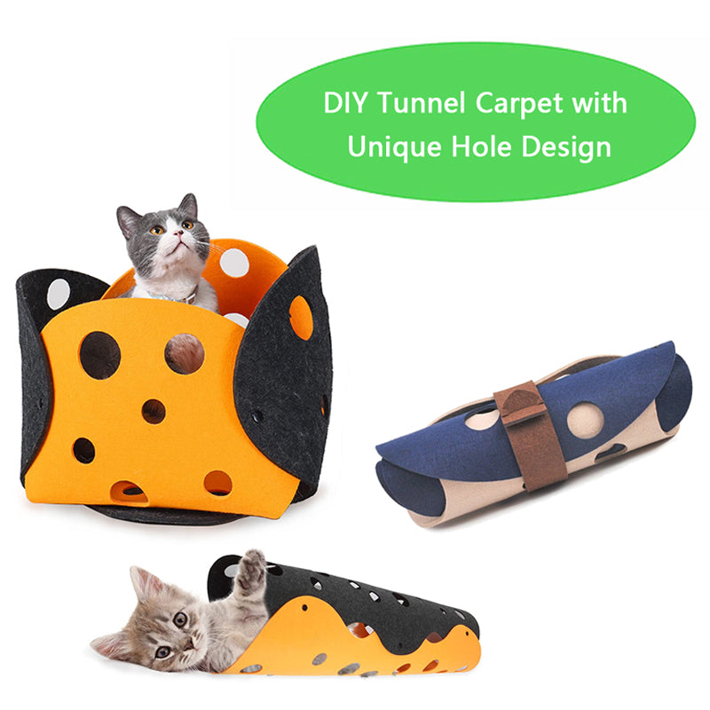 Gizlux Burrow felt cat tunnel with peepholes - image 3