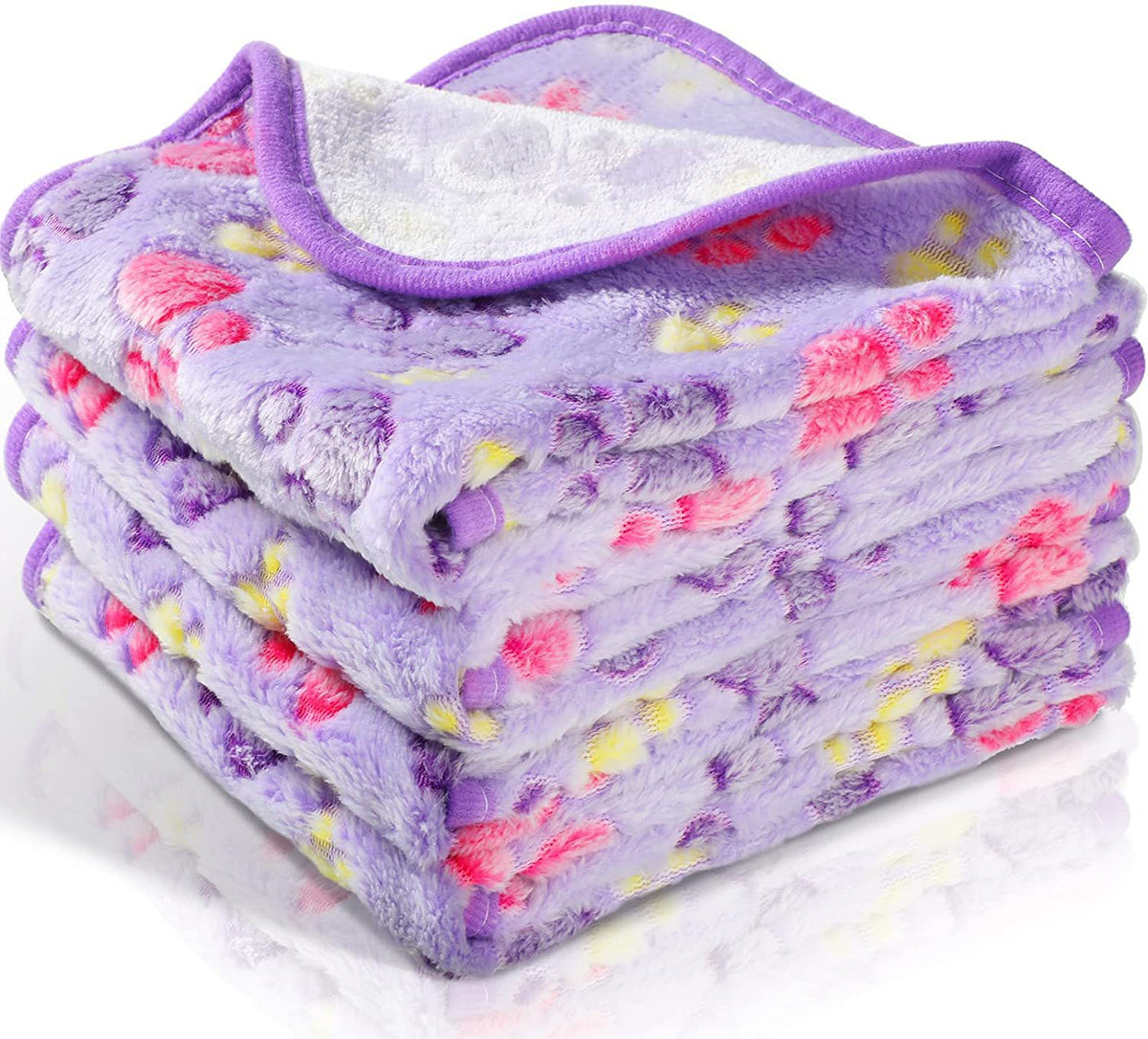 Gizlux Snug coral fleece paw-print pet blanket - image 4