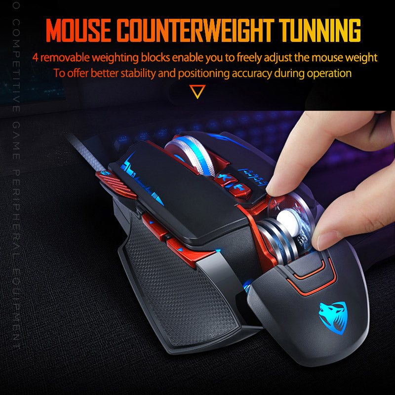 Gizlux Raptor RGB gaming mouse with adjustable weights - image 4
