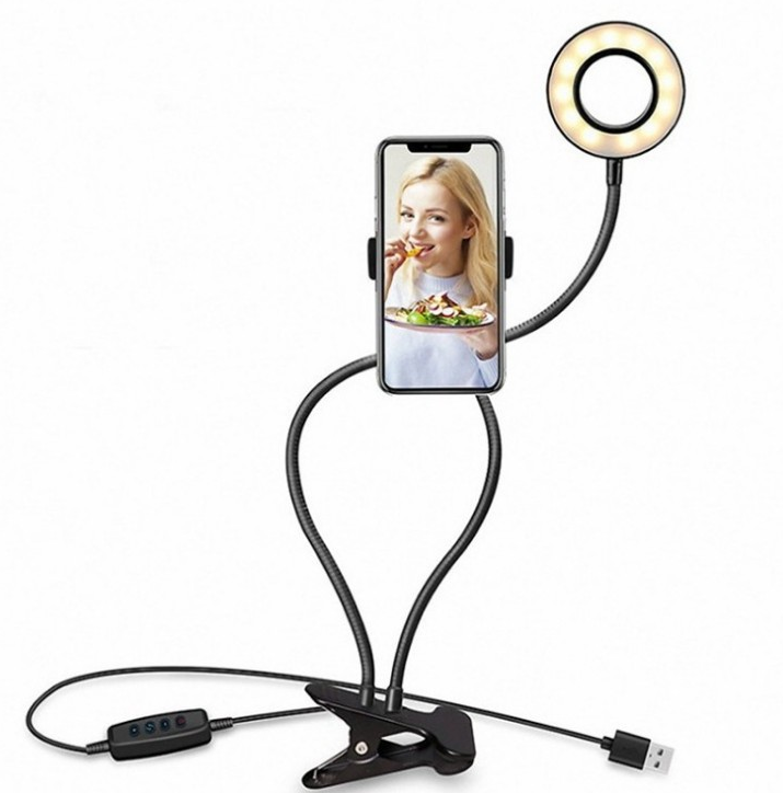 Gizlux Beam clamp ring light with flexible phone holder - image 4