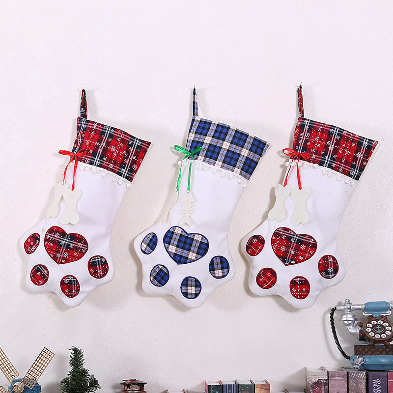 Gizlux paw print pet Christmas stocking - image 1