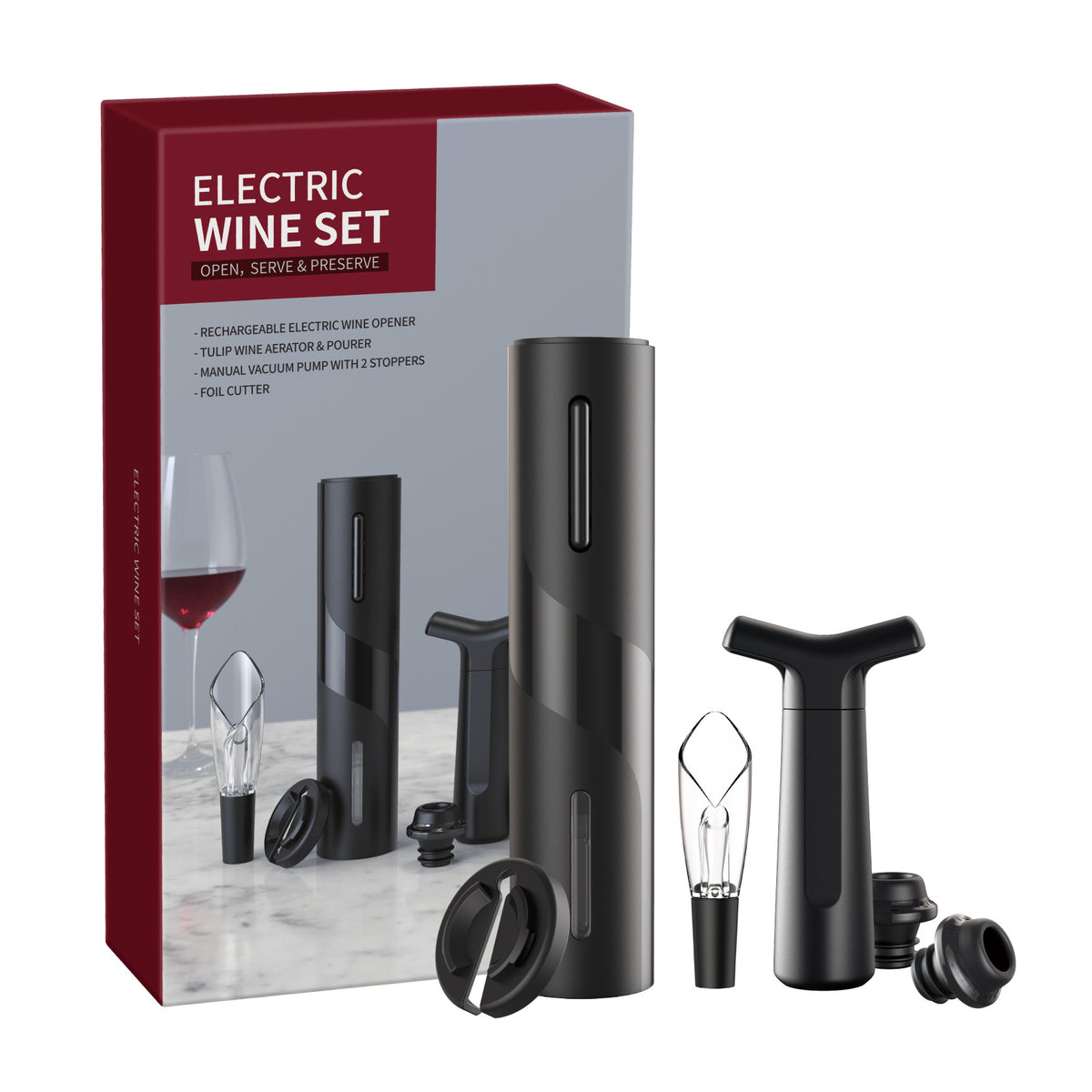 Gizlux Uncork rechargeable electric wine opener with foil cutter - image 4
