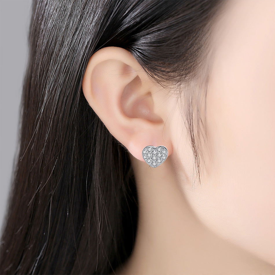 Gizlux heart stud earrings (925 silver & zircon) - image 4