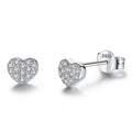 Gizlux heart stud earrings (925 silver & zircon) - image 1