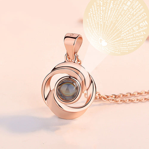Gizlux "i love you" projection rose necklace (925 silver) - image 2