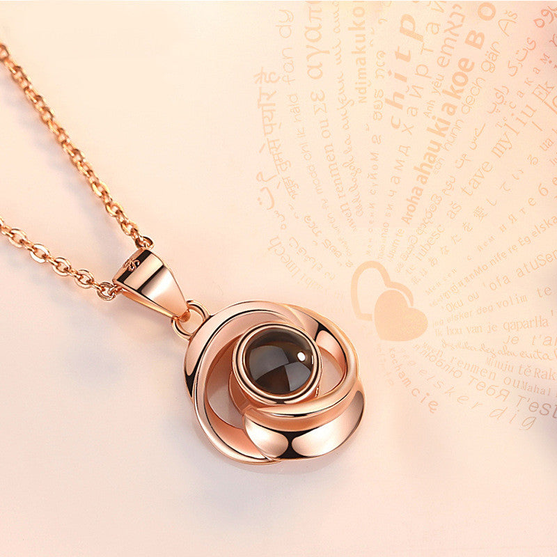 Gizlux "i love you" projection rose necklace (925 silver) - image 3