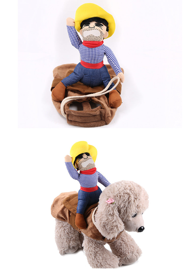 Gizlux cowboy and Santa rider dog costume - image 5