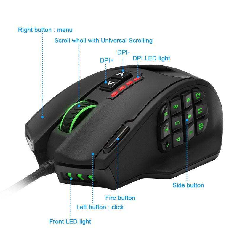 Gizlux Command 18-button MMO RGB gaming mouse - image 2