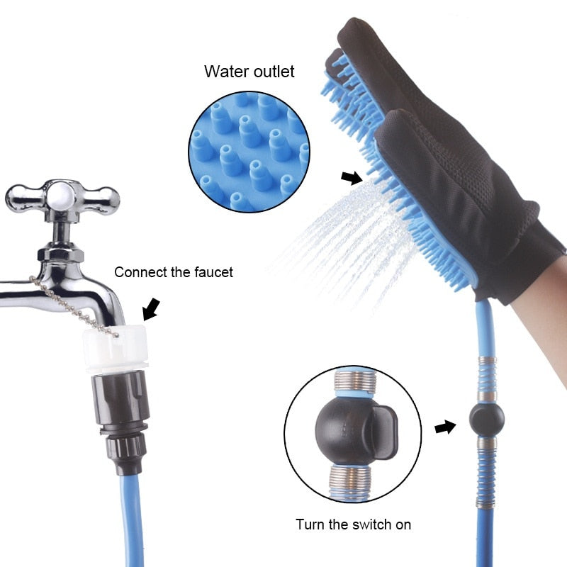 Gizlux Spritz pet bath glove sprayer with hose - image 5