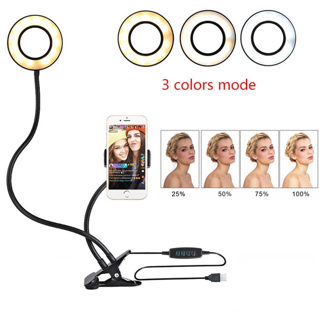 Gizlux Beam clamp ring light with flexible phone holder - image 3