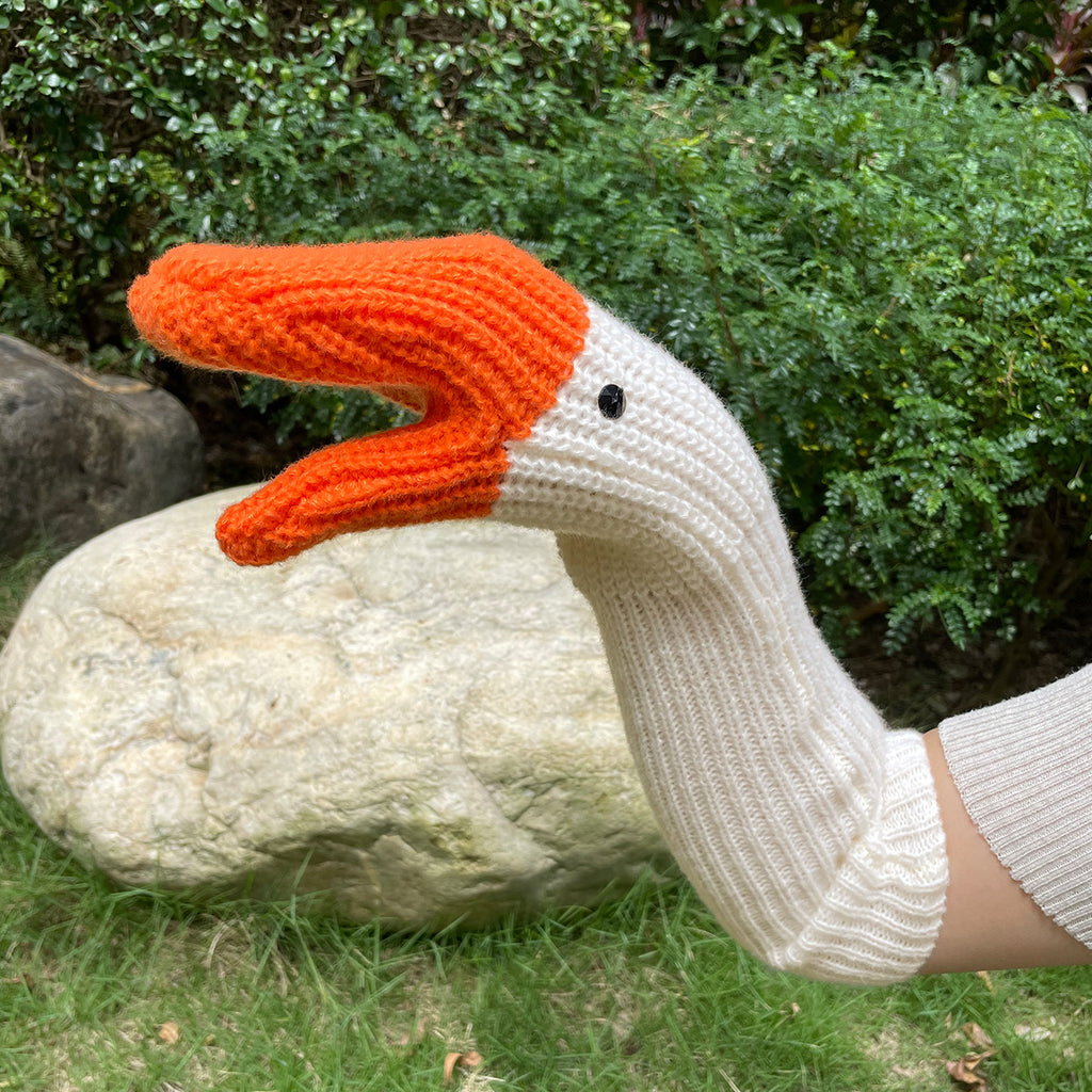 Gizlux funny goose knit mittens - image 1