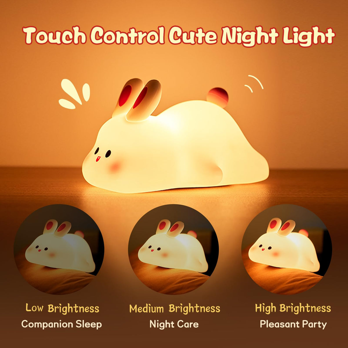 Gizlux squishy bunny silicone night light - image 1