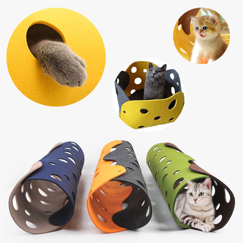 Gizlux Burrow felt cat tunnel with peepholes - image 2