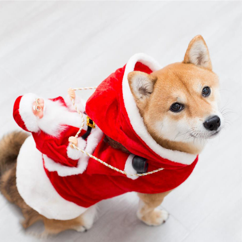 Gizlux Christmas elf and Santa rider dog costume - image 4