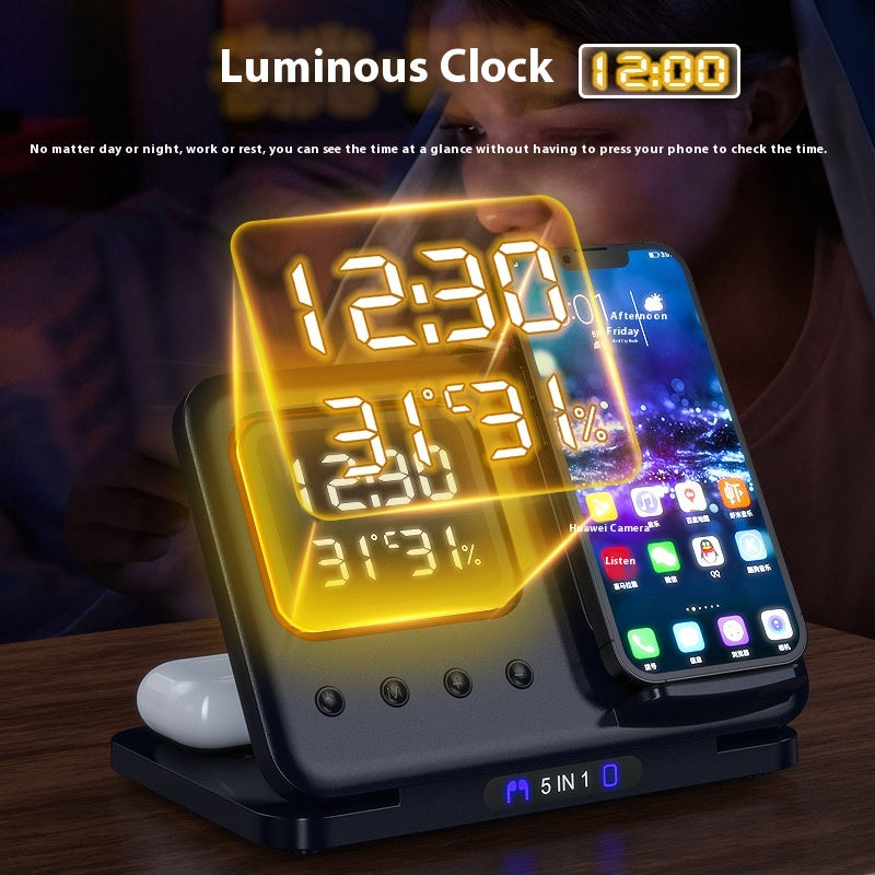 Gizlux Dock 5-in-1 wireless charger with LED alarm clock - image 1