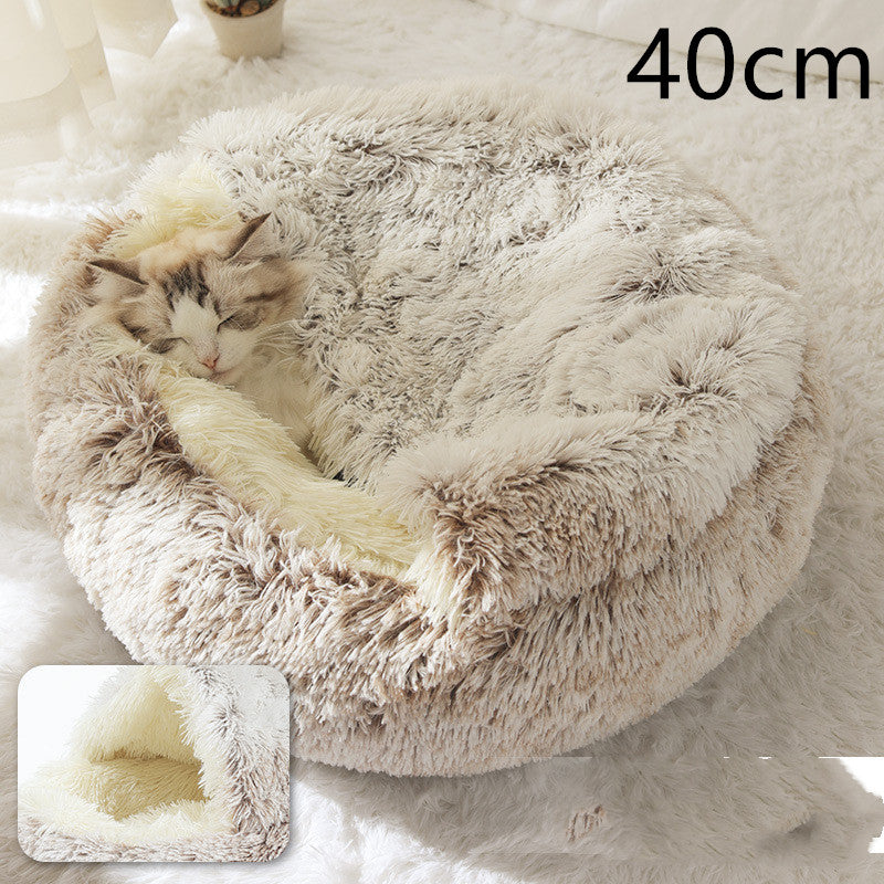 Gizlux round plush pet bed & house (40cm) - image 9