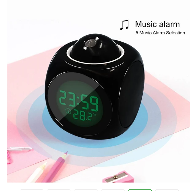 Gizlux Cast LED projection alarm clock - image 5