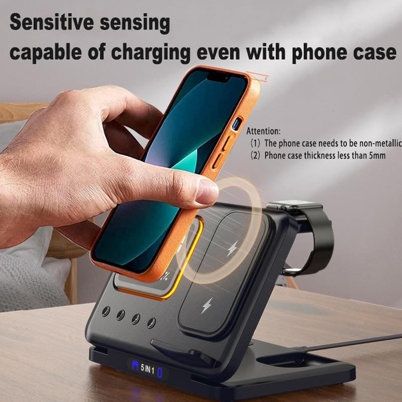Gizlux Dock 5-in-1 wireless charger with LED alarm clock - image 3