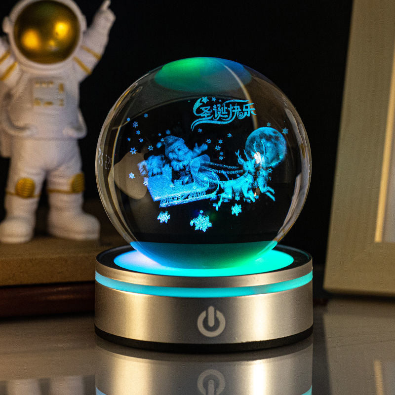 Gizlux Crystal 3D engraved luminous night light ball - image 4