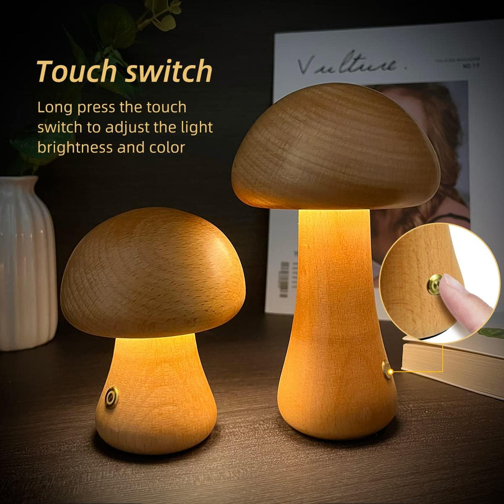 Gizlux wooden mushroom led night light - image 3