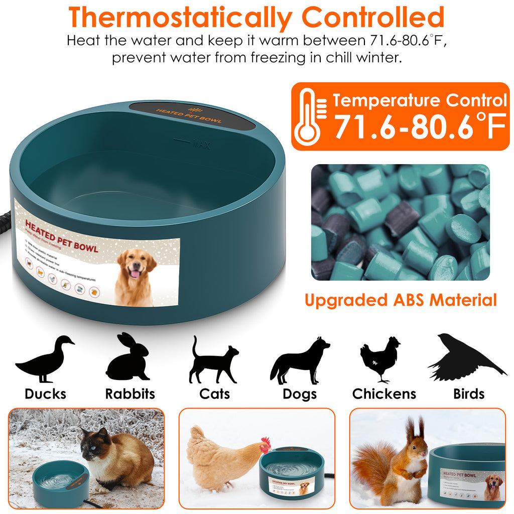 Gizlux Thaw heated pet water bowl 74 oz - image 9