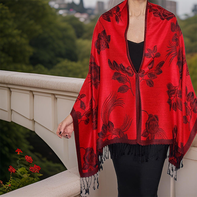 Gizlux jacquard pashmina-style shawl - image 13