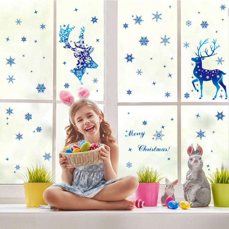 Gizlux Christmas snowflake and reindeer window stickers - image 1