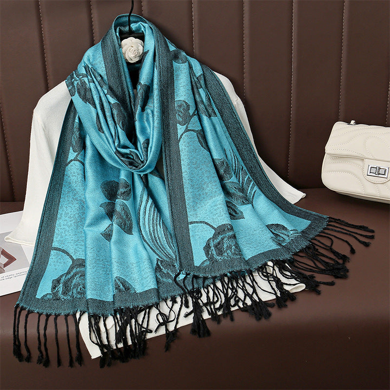 Gizlux jacquard pashmina-style shawl - image 7