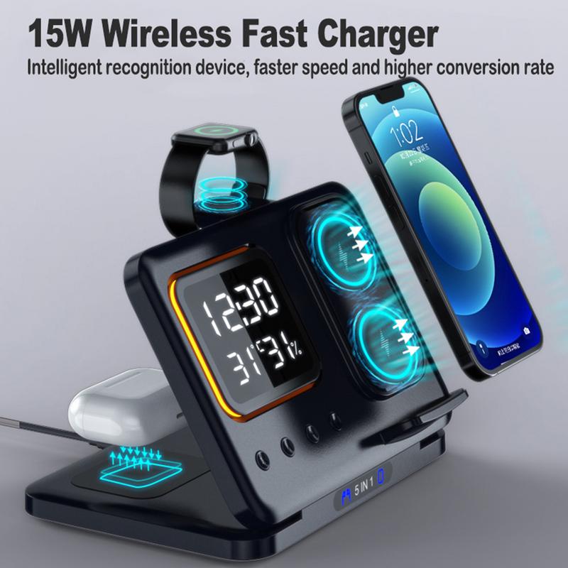 Gizlux Dock 5-in-1 wireless charger with LED alarm clock - image 2