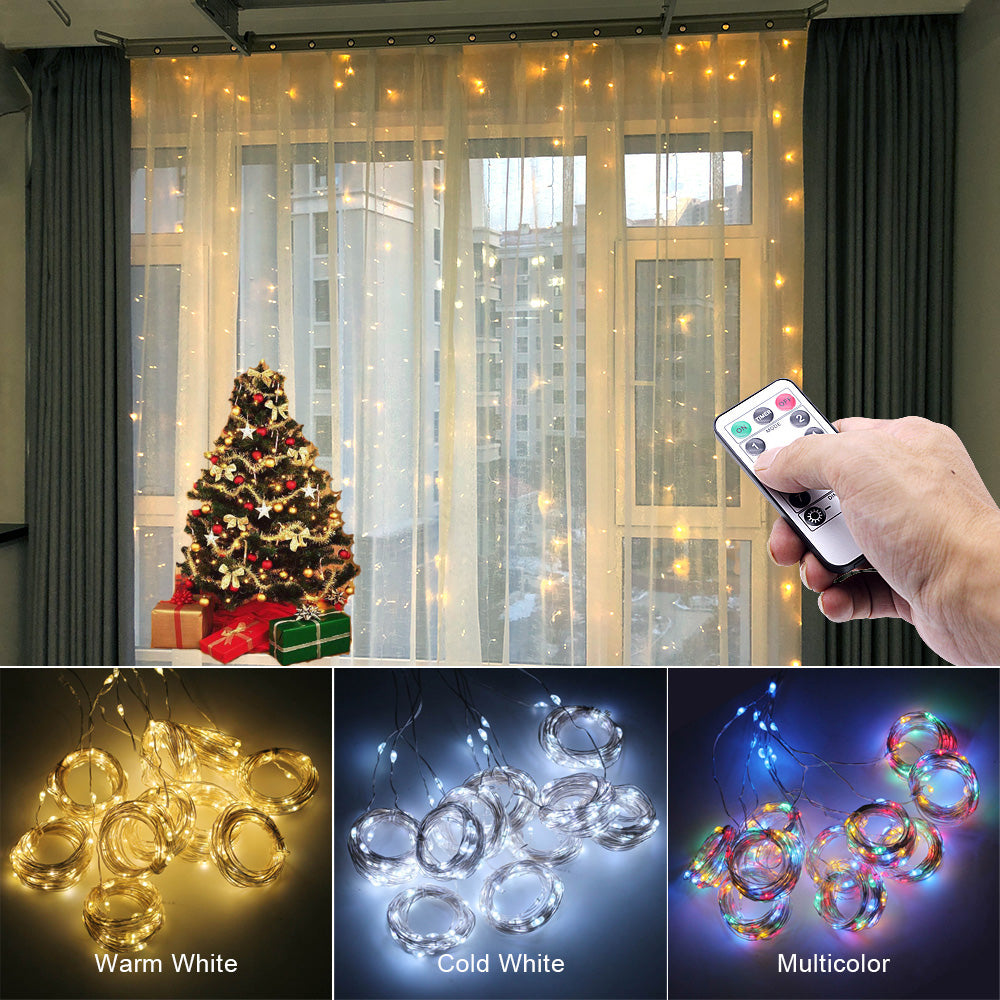 Gizlux 300-led curtain fairy lights with remote (3 x 3 m) - image 5
