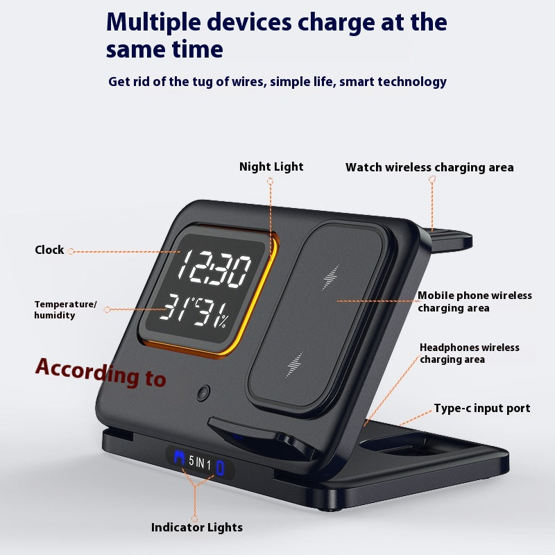 Gizlux Dock 5-in-1 wireless charger with LED alarm clock - image 5