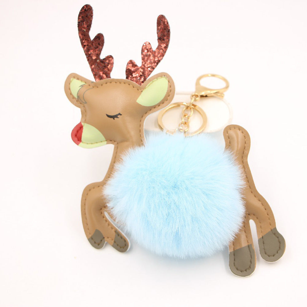Gizlux reindeer pom-pom keychain bag charm - image 2