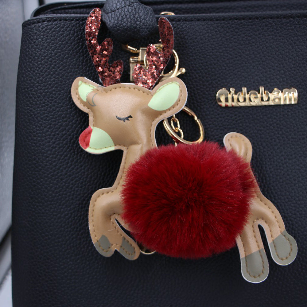 Gizlux reindeer pom-pom keychain bag charm - image 6