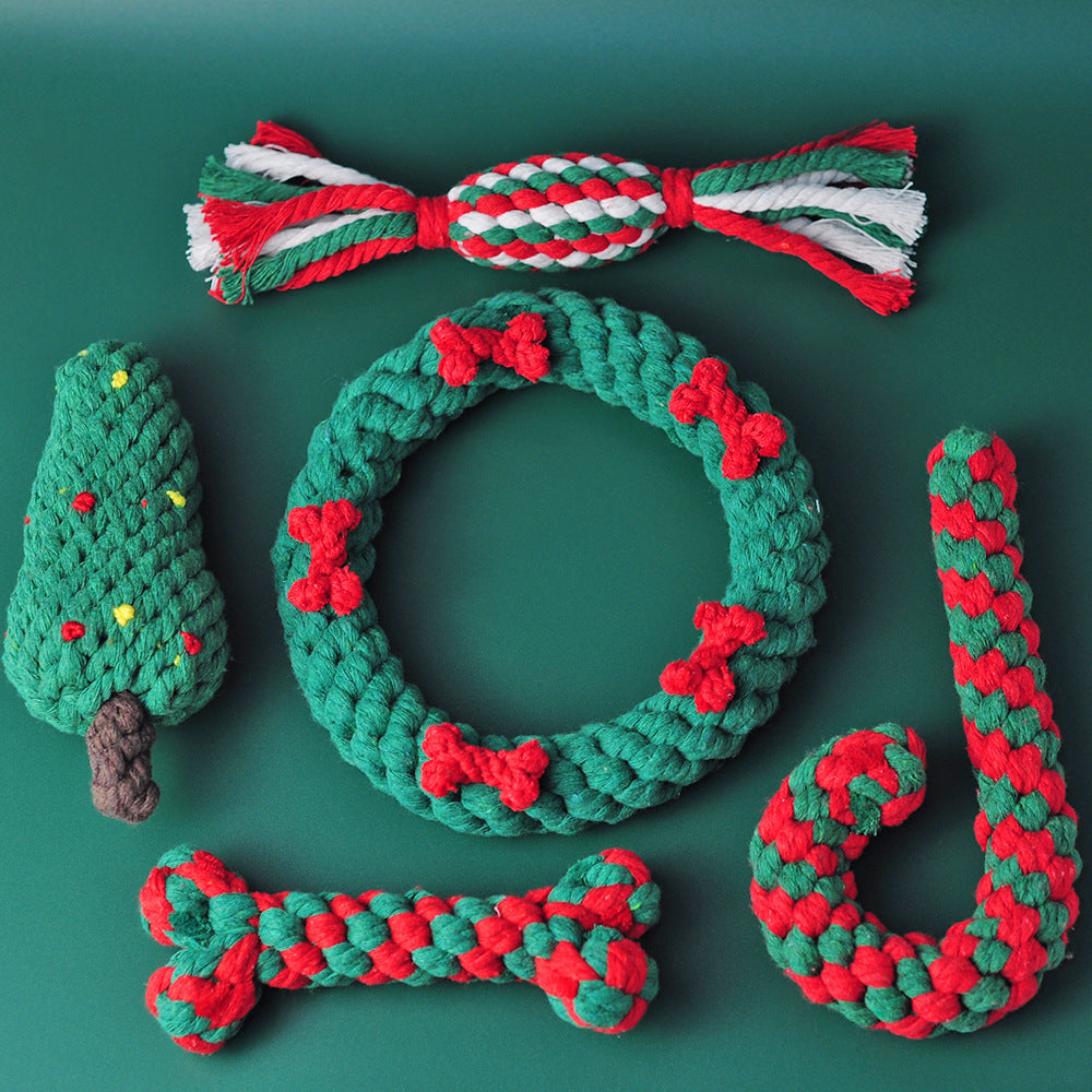 Gizlux Christmas cotton rope dog chew toy - image 1