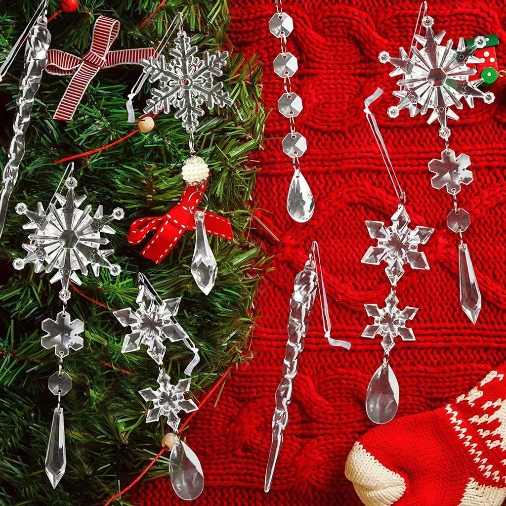 Gizlux clear acrylic icicle & snowflake ornaments (10 pieces) - image 4