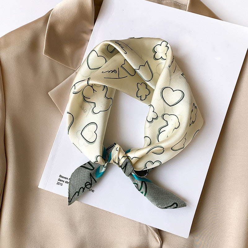 Gizlux small square silk neck scarf - image 10