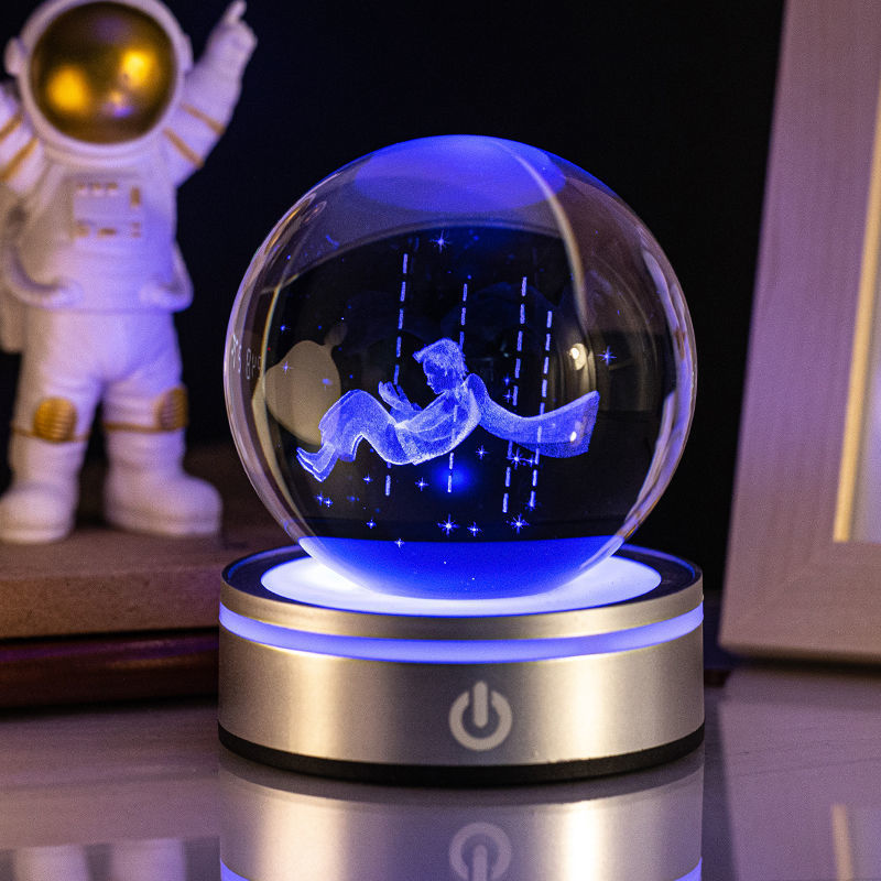 Gizlux Crystal 3D engraved luminous night light ball - image 2