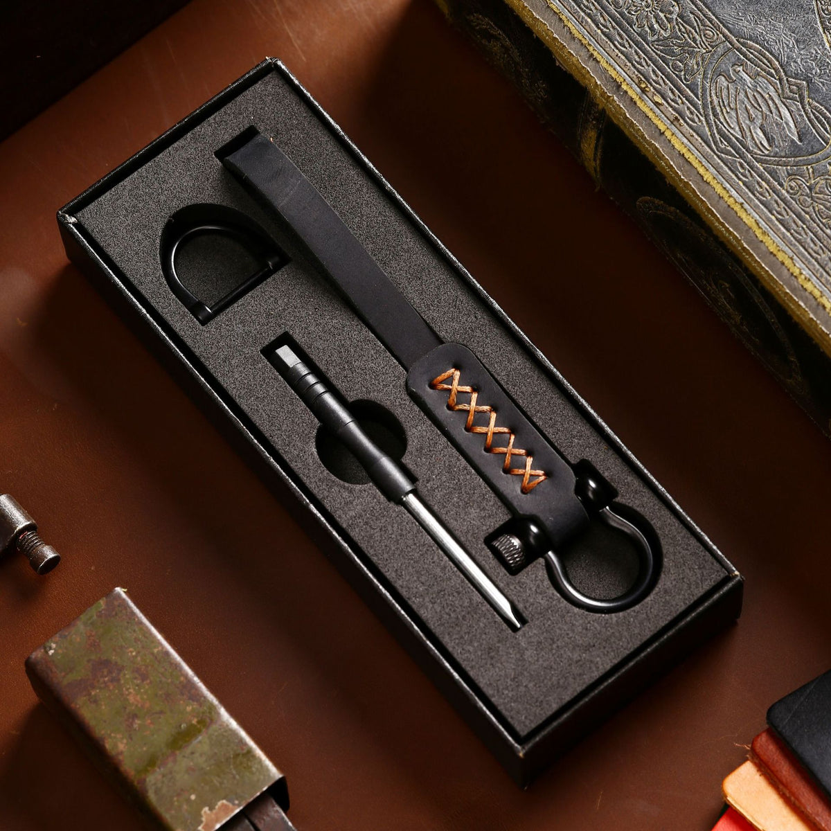 Gizlux leather car key lanyard with gift box - image 5
