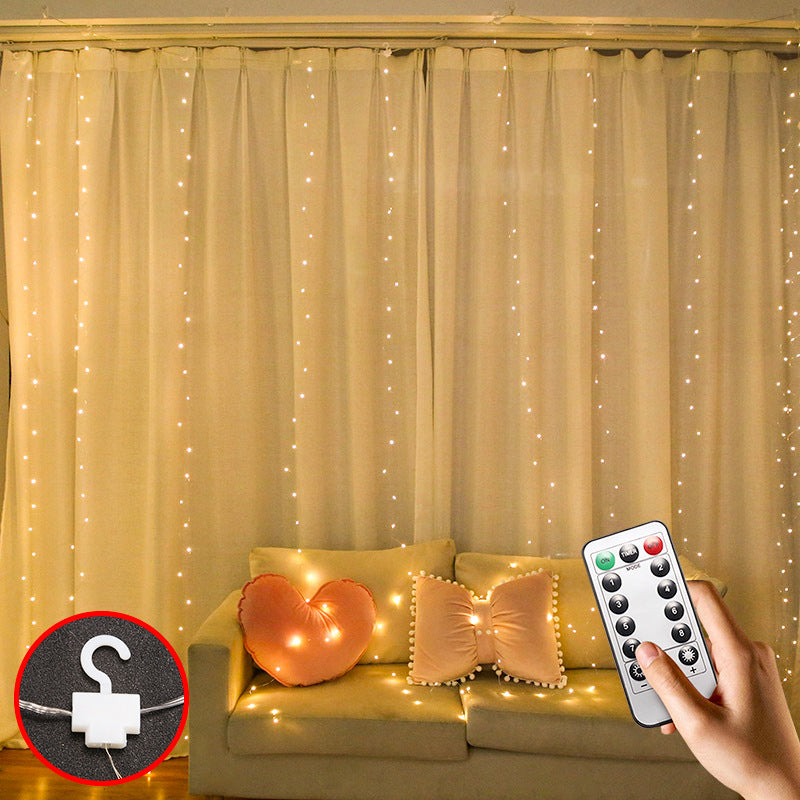 Gizlux 300-led curtain fairy lights with remote (3 x 3 m) - image 1