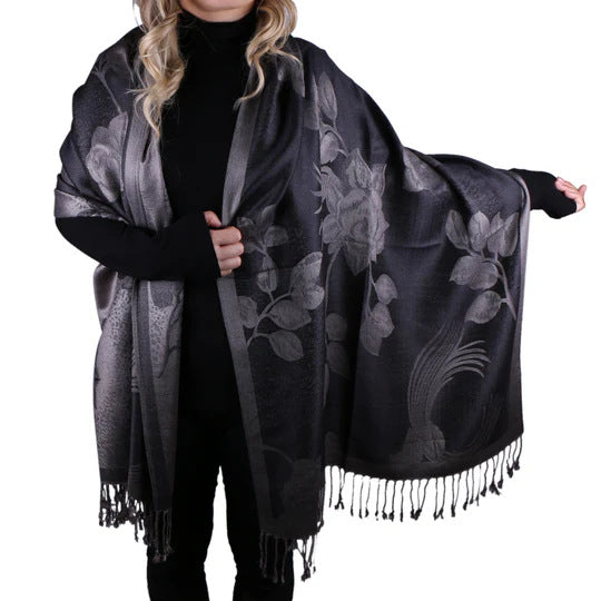 Gizlux jacquard pashmina-style shawl - image 5
