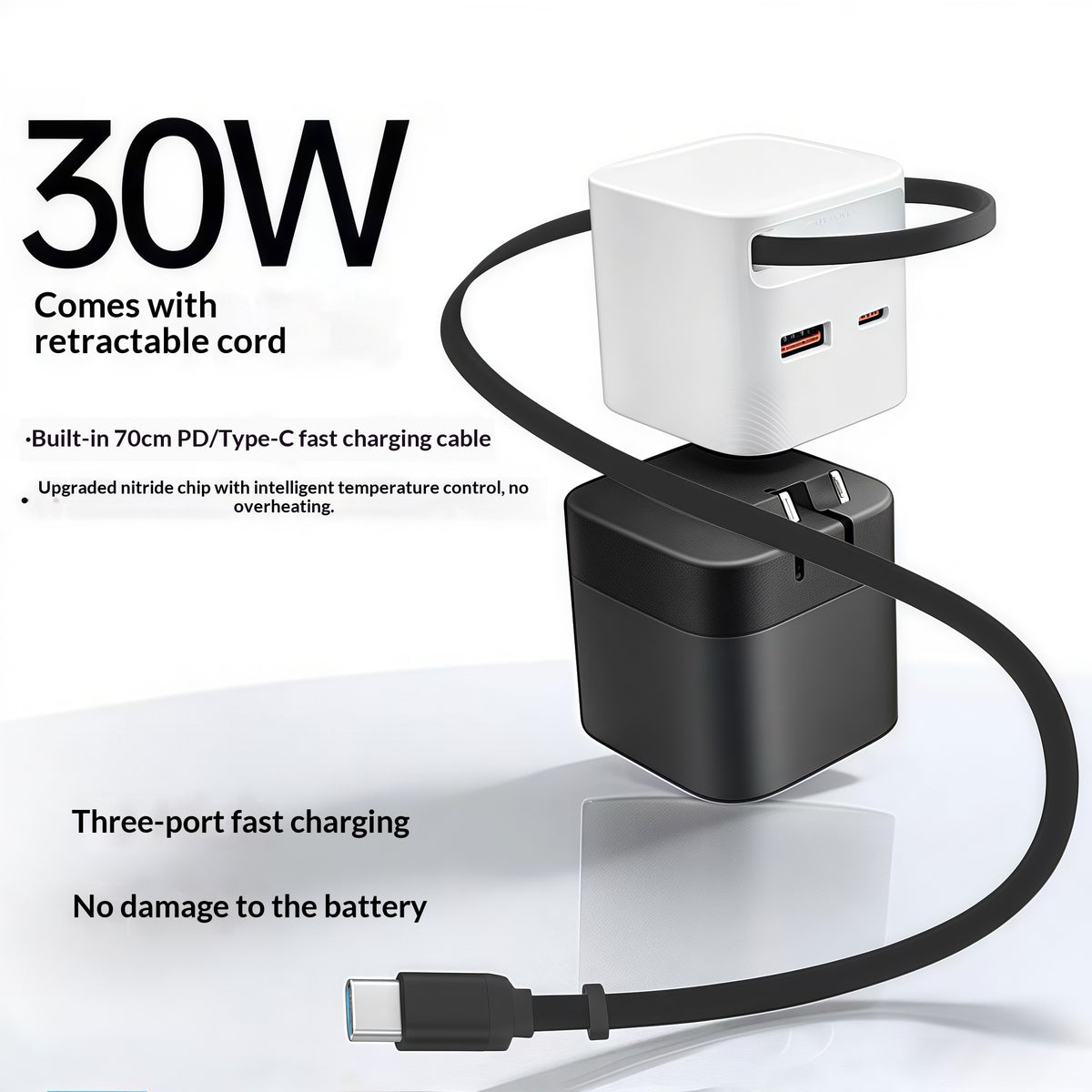 Gizlux Spool compact wall charger with built-in retractable cable - image 5