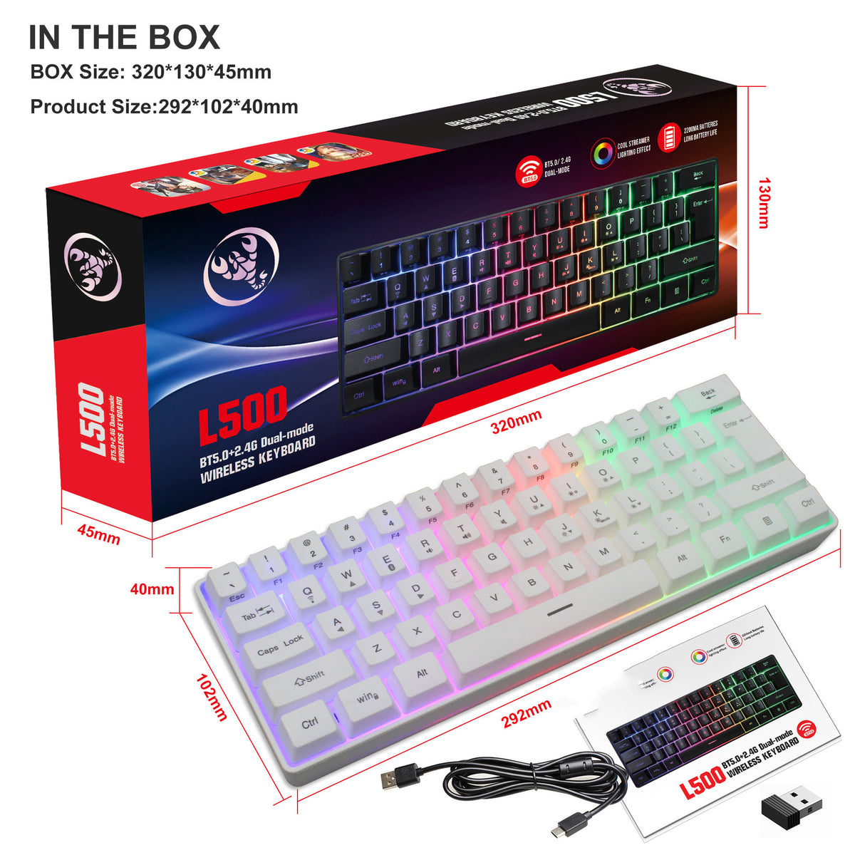 Gizlux Pixel 60 percent compact RGB gaming keyboard - image 5