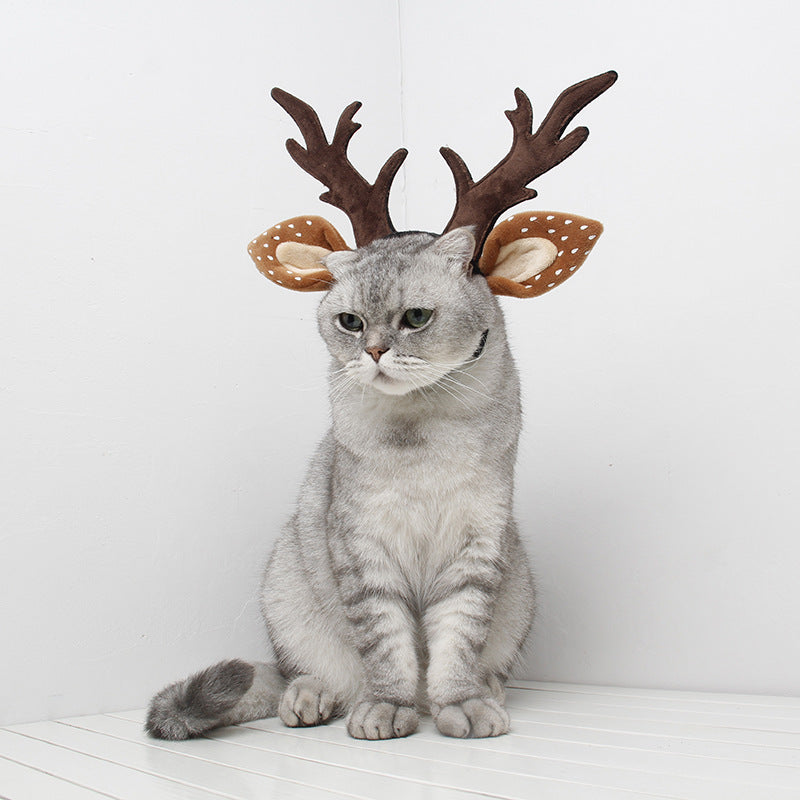 Gizlux plush reindeer antler pet headband - image 5
