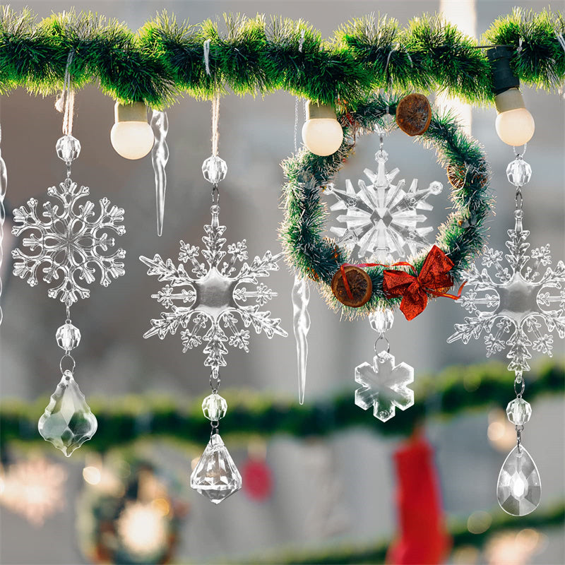 Gizlux clear acrylic icicle & snowflake ornaments (10 pieces) - image 3