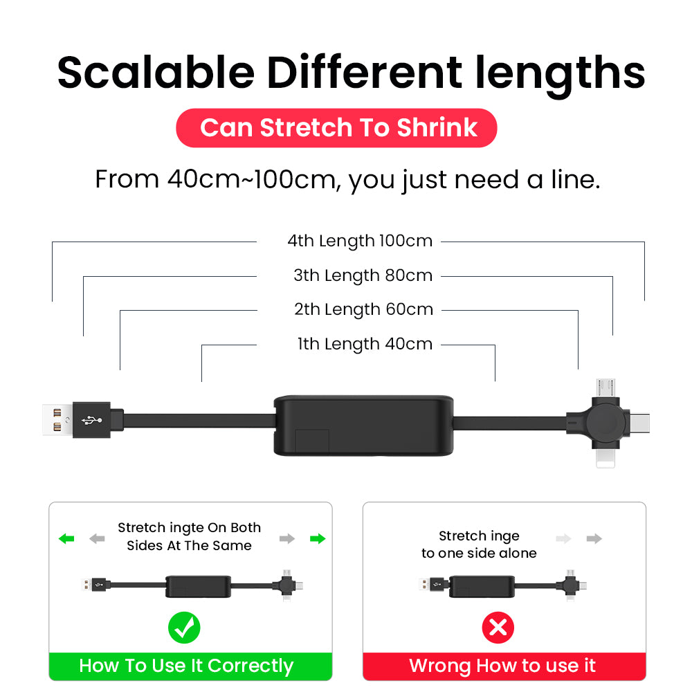 Gizlux Reel retractable multi-connector charging cable - image 3