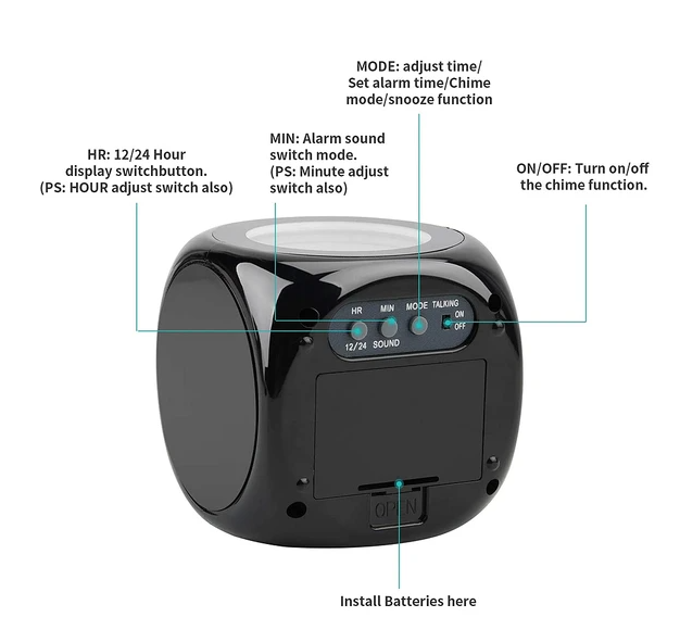 Gizlux Cast LED projection alarm clock - image 3