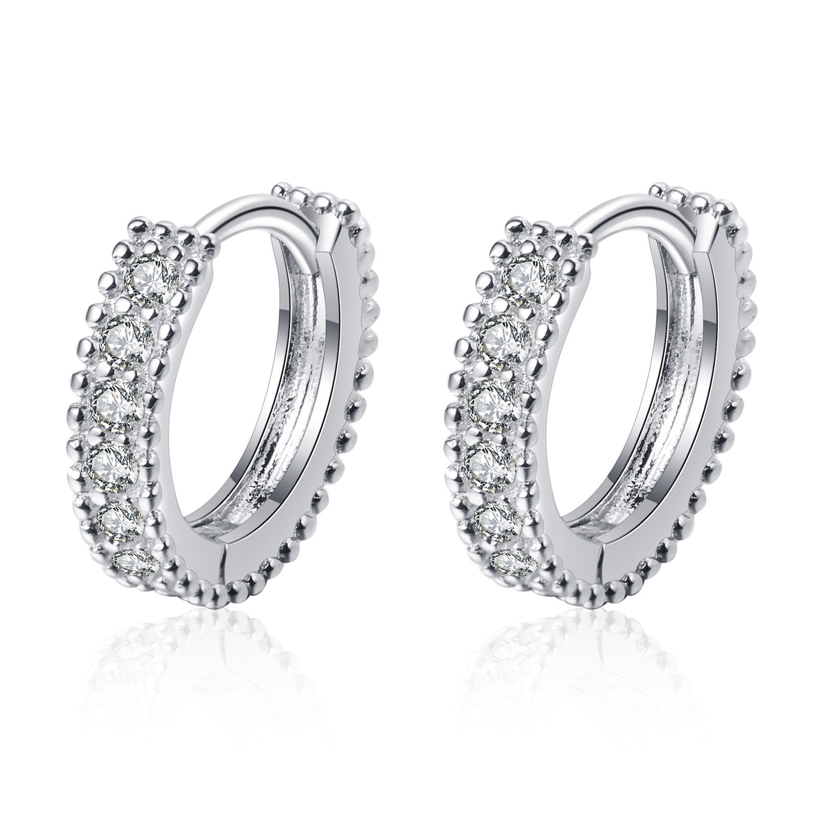 Gizlux moissanite huggie hoop earrings (925 silver) - image 1