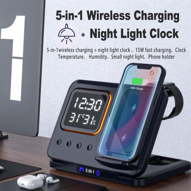 Gizlux Dock 5-in-1 wireless charger with LED alarm clock - image 6