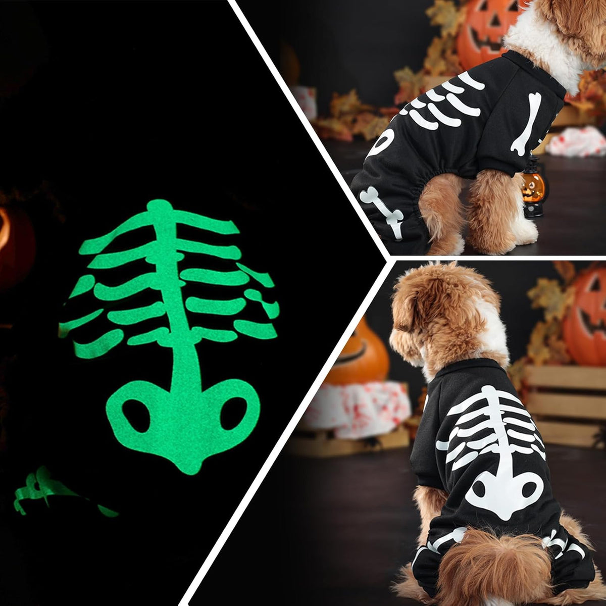 Gizlux glow skeleton dog costume - image 4